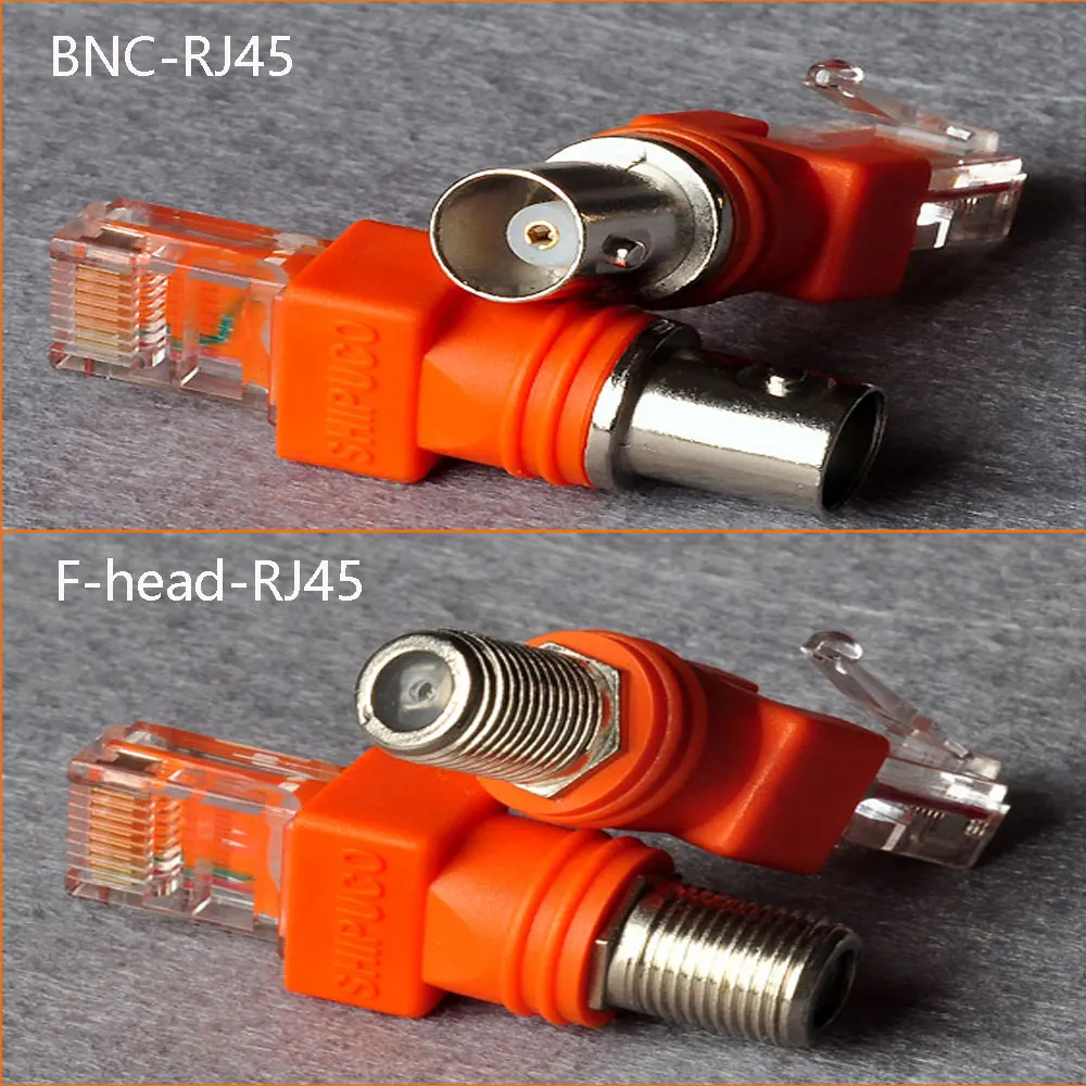 

2PCS Cable TV F head BNC To RJ45 adapter monitoring cableer