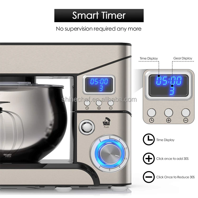 5L Electric Cake Dough Mixer Planetary Bakery Flour Mixer Digital Kitchen Stand Food Mixers