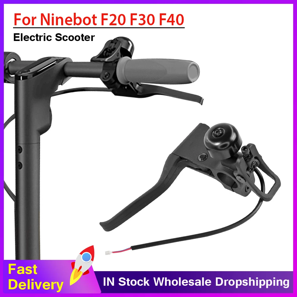 

Electric Scooter Brake Lever Handle with Bell for Segway Ninebot F20 F25 F30 F40 F Series Skateboard Brake Bell Replacement Part