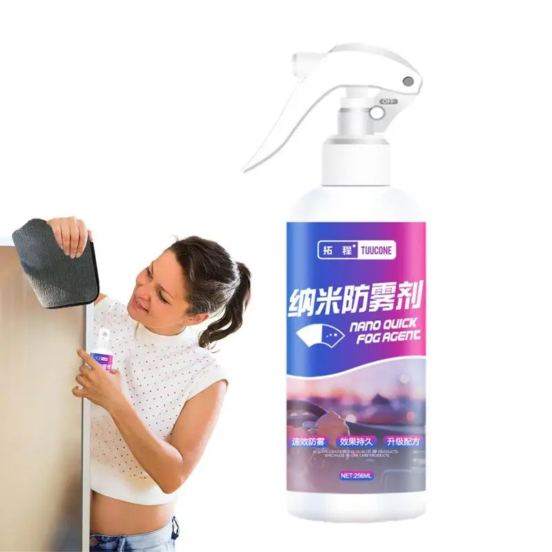 

Defogging Spray Car Glass Waterproof Coating Agent Long-Lasting Fog Remover With Cloth For Windows Windshields Mirrors Shower