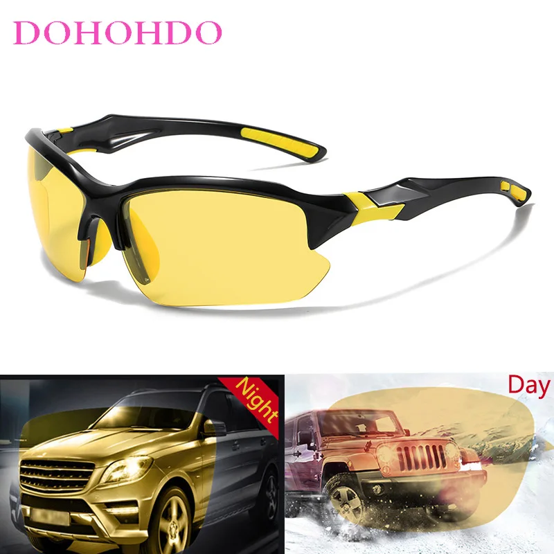 New Classic Anti-Glare Night Vision Goggles Men Women Polarized Yellow Lens Sunglasses Night Driving Glasses UV400 Photochromic