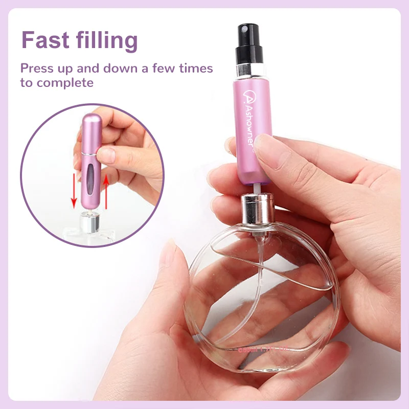 Perfume Bottle 5/8/20ml Refillable Mini Aluminum Atomizer Spray Bottle for Travel