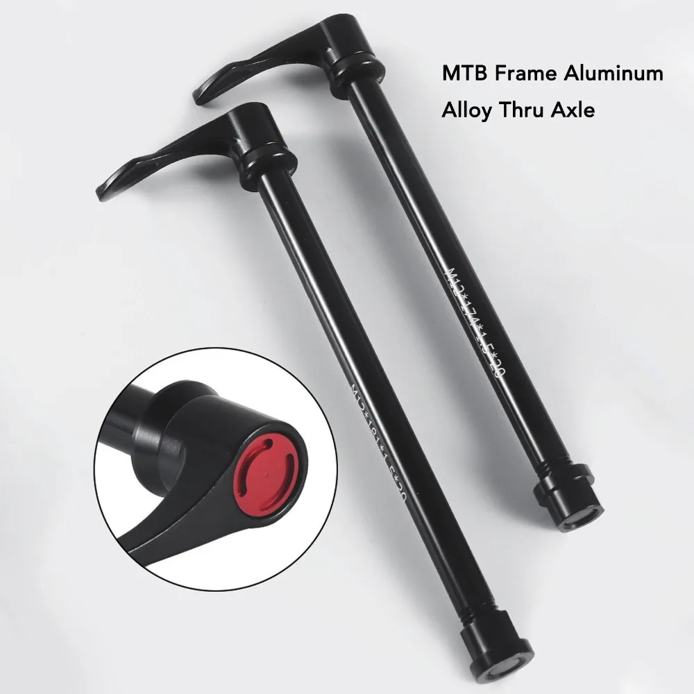 알루미늄 합금 자전거 쓰루 액슬 174mm 길이 CNC 퀵 릴리스 액슬 조절 가능한 핸들 쓰루 액슬 어댑터 포함 경량형