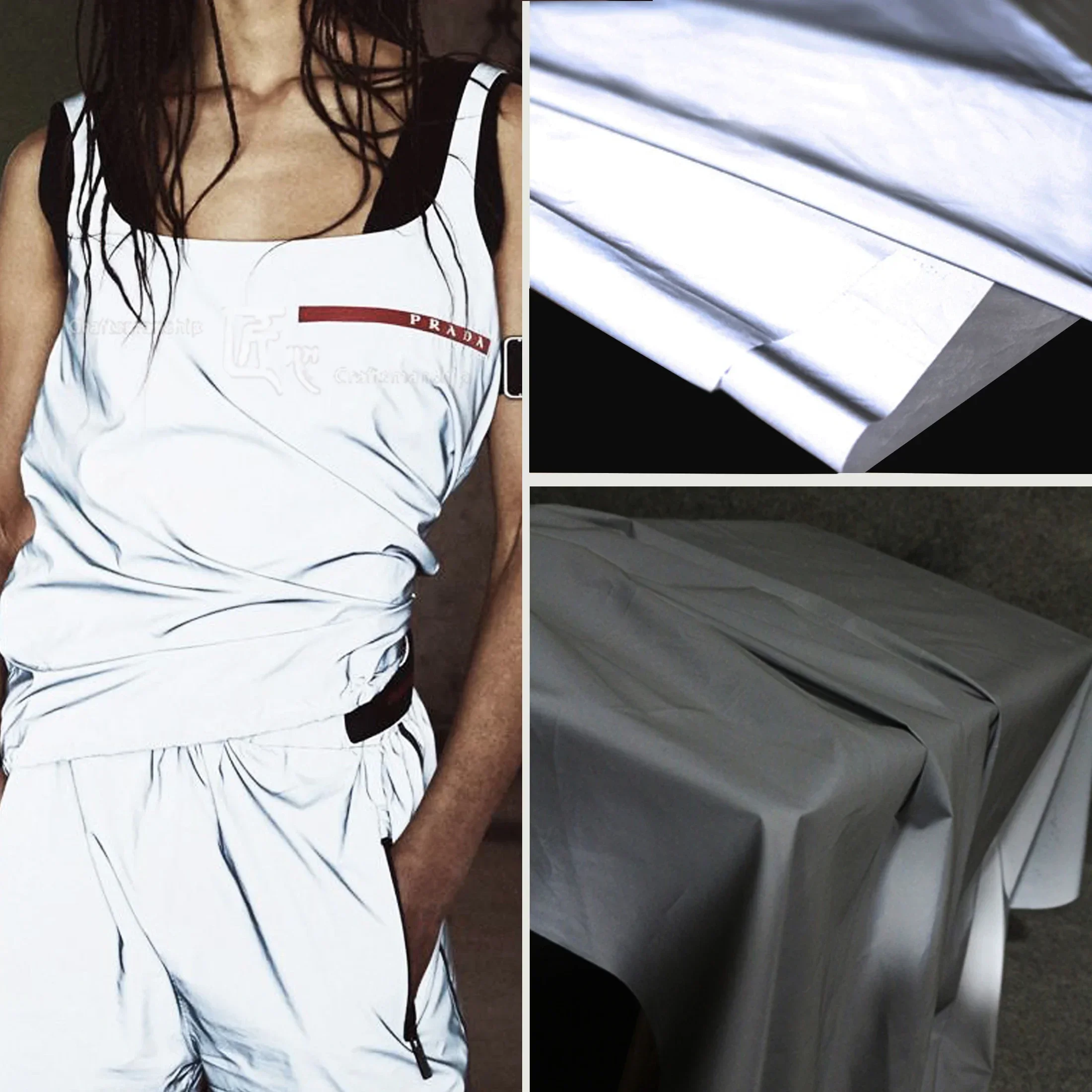Noctilucent Reflective Fabric by the Meter for Sewing