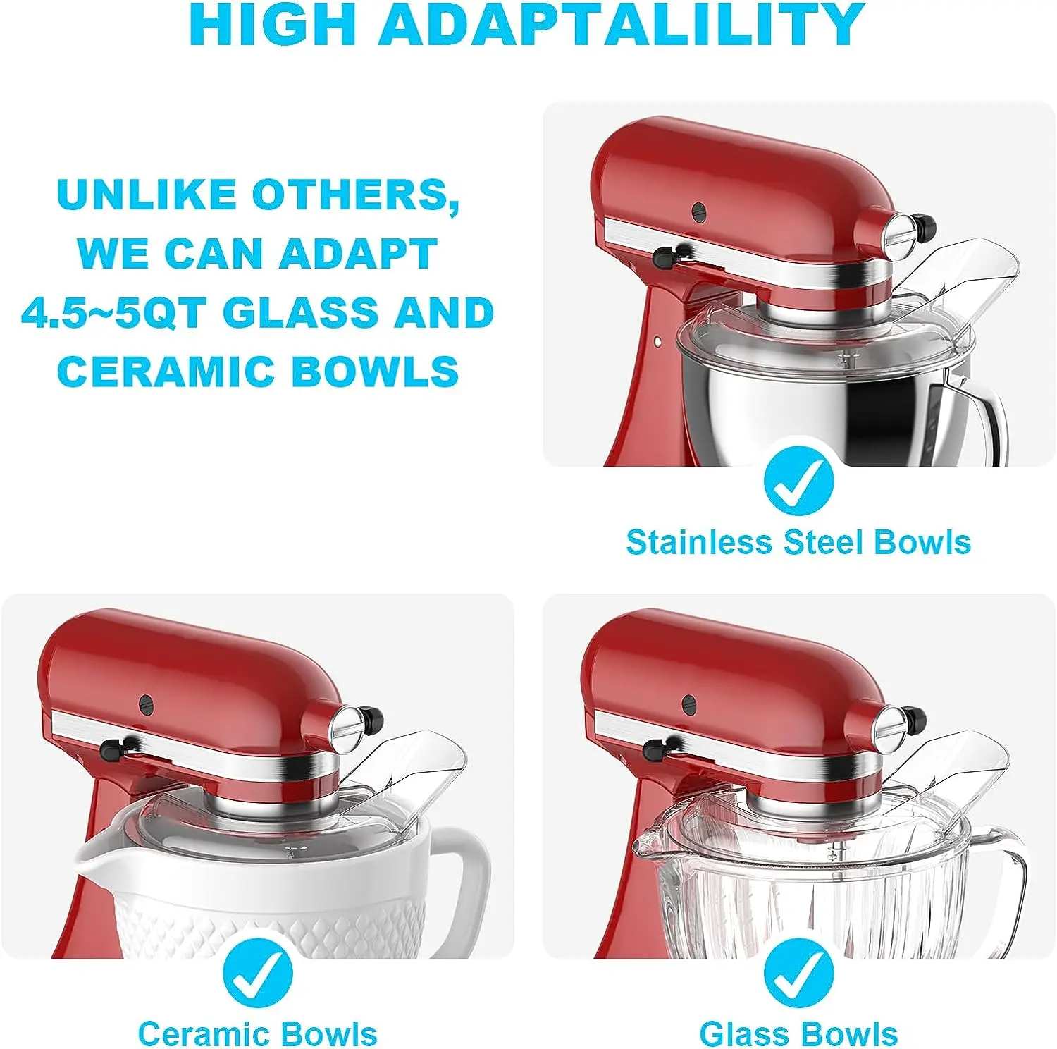 Kitchen Splash Guard Dishwasher Safe KN1PS Dumping Cover 4.5-5 quarts KN1PS Dumping Shield Bracket Mixer Compatible Pouring Shield For KitchenAid
