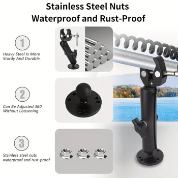 Trolling Motor Stabilizer Support Mount Stabilizer Bracket Accessory Metal Women Parts Adjustable For Pontoon Boats Boating Sail