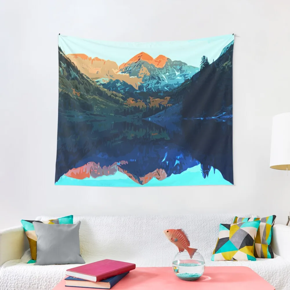 

The Wonderful Maroon Bells - Landscapes of USA Tapestry Home Decoration Korean Room Decor Tapestry