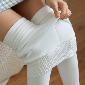Nylon Winter Thickened Velvet Padded Adult Dance Pantyhose Women'S Pantyhose White Integrated Dance Leggings 1