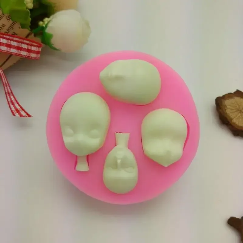 3D Women Face Soft Clay Mold Tools 1 Pcs Universal Silicone Fondant Cake Pottery Handmade 4 Types Size DIY