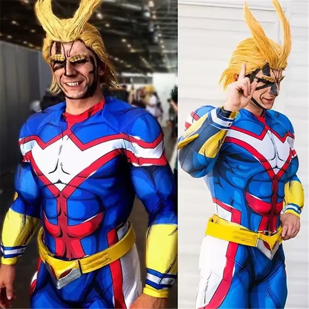 MHA Cosplay Kostüm All Might Cosplay Nachtwäsche Jumpsuit Anime Pyjama