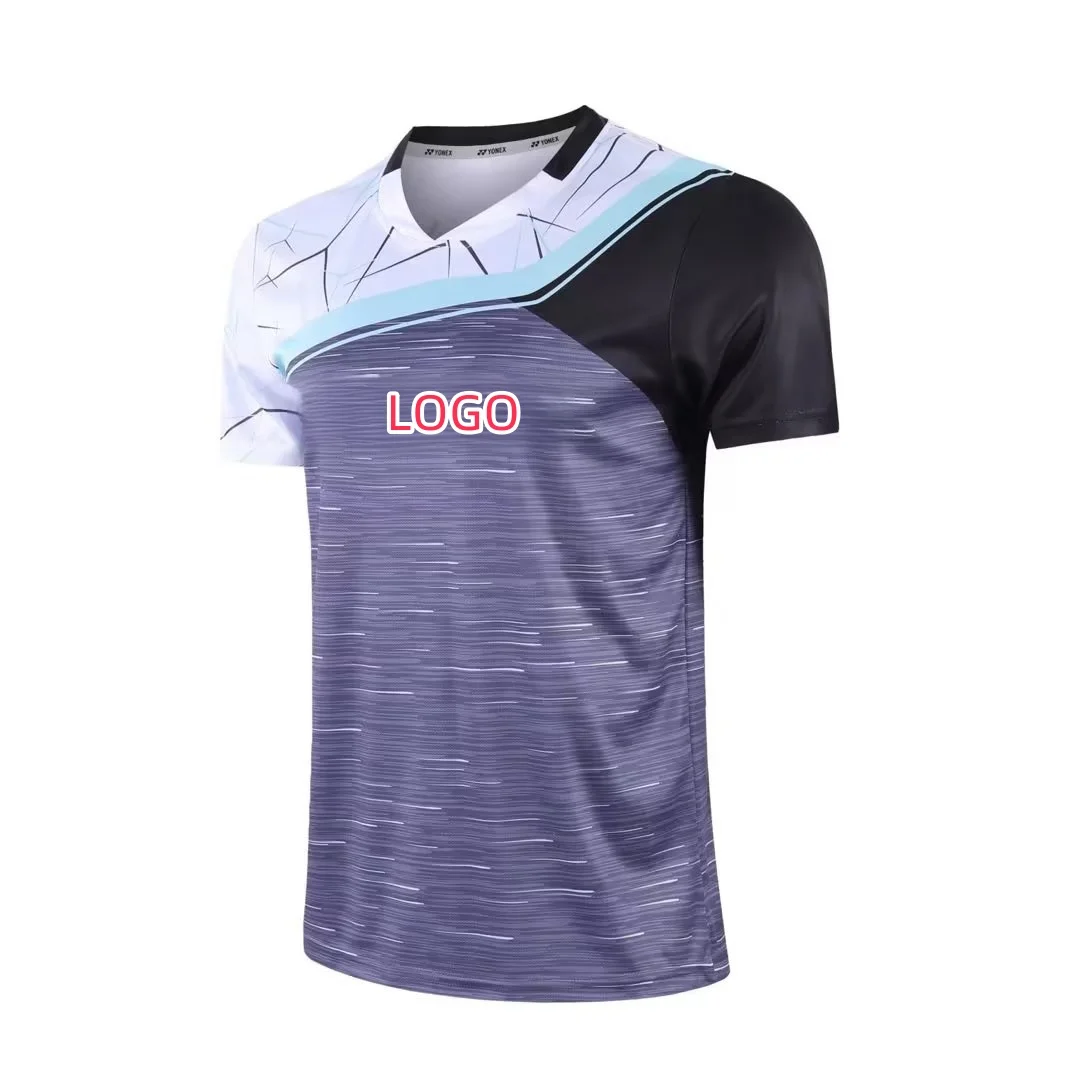 Custom YY men's and women's quick-drying badminton T-shirt Breathable light table tennis training shirt can print name and LOGO