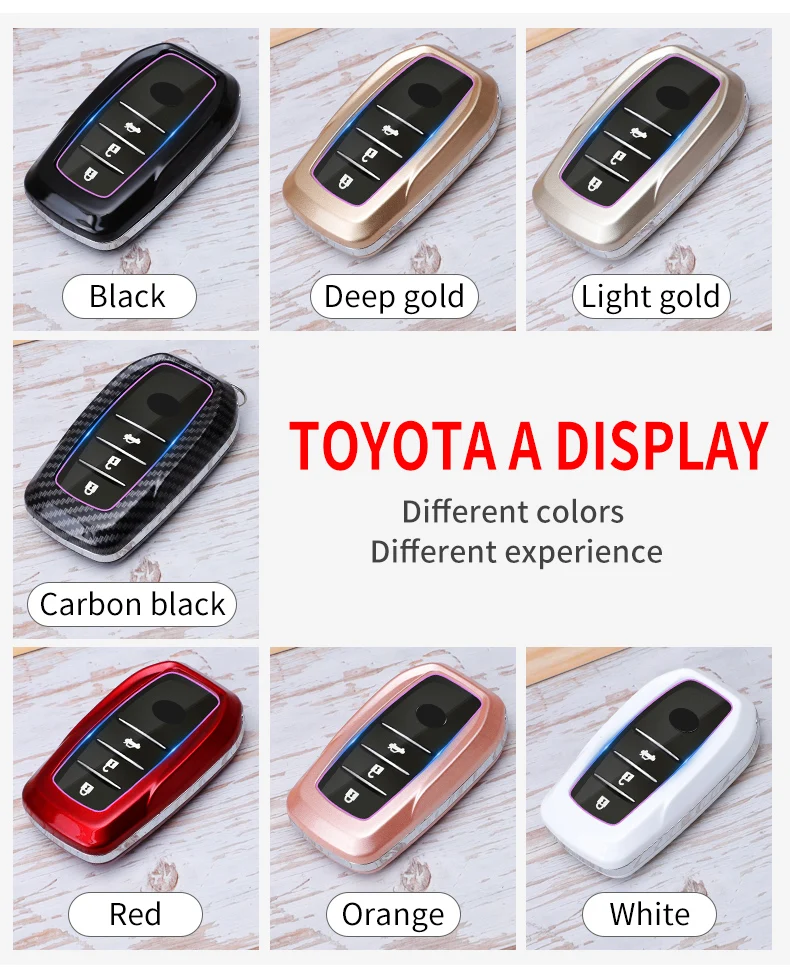 Custodia per chiave Auto a distanza in fibra di carbonio per Toyota CHR Prado Prius Camry Corolla RAV4 2018 2019 2020 2021 accessori Auto -