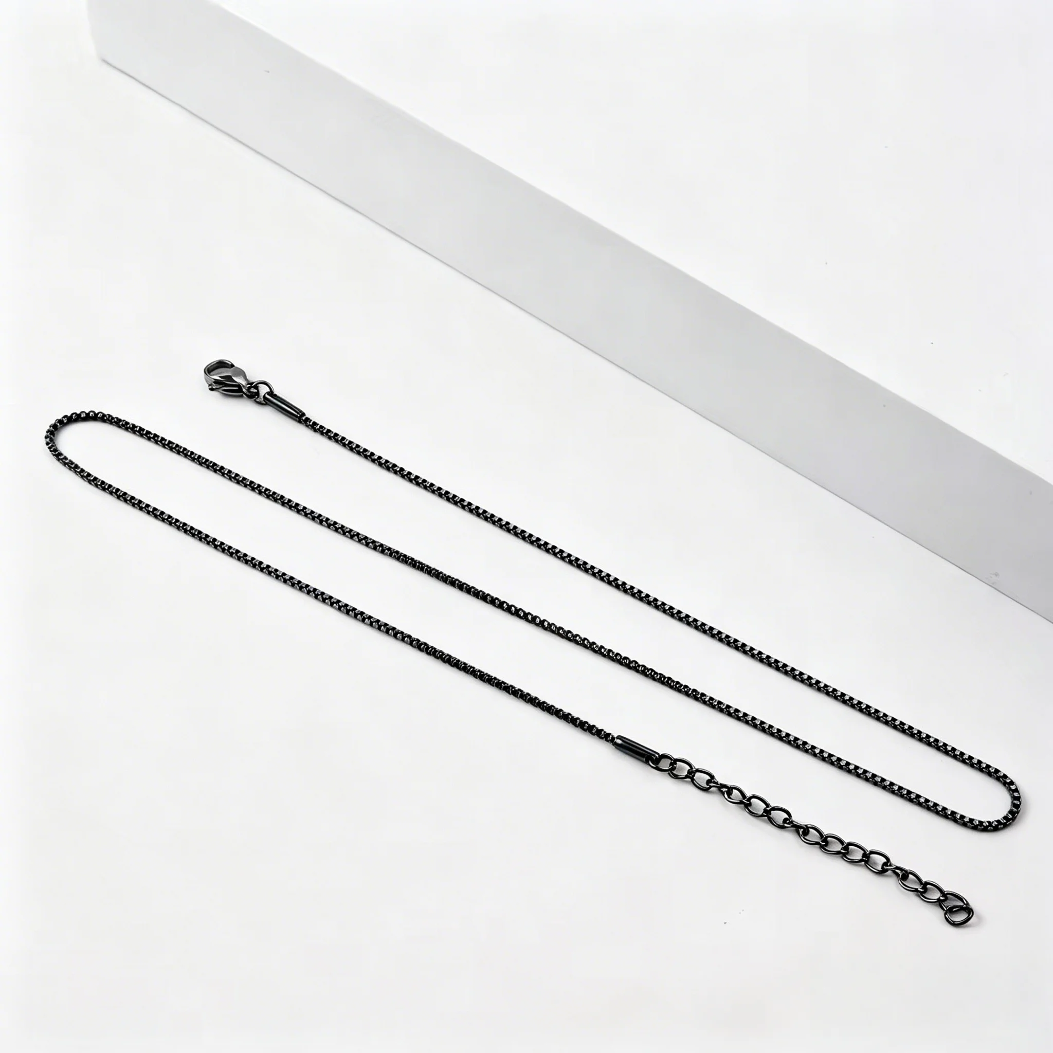 Gold Tone Stainless Steel Box Chain Necklace - Fashion Jewelry