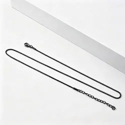 Gold Tone Stainless Steel Box Chain Necklace - Fashion Jewelry - 40cm (Balck color)