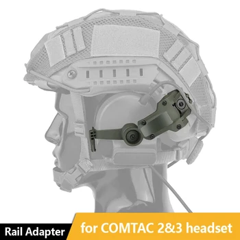 Adattatore per binario per casco per PELTOR ComTac 2 e 3 Accessori per tiro softair Supporto per cuffie Fit Ops Core ARC Team Wendy MLOK Rail