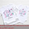 Personalized Big Brother Little Sister Matching Shirt Custom Name Sibling T-shirt Girls Boys Short Sleeve Tops Tee Baby Bodysuit 4