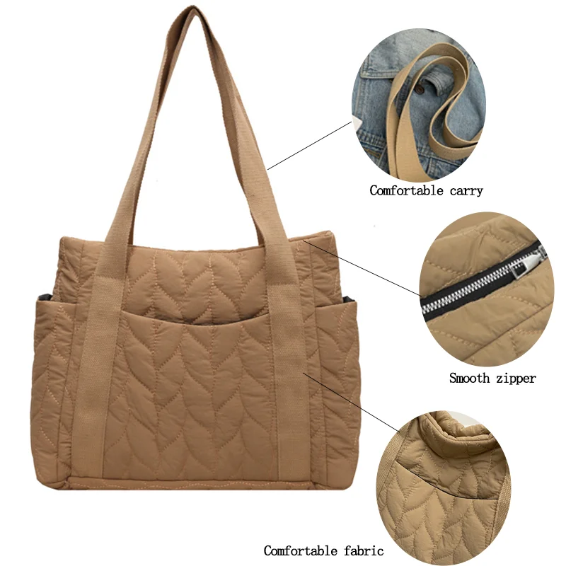 Minimalist Women's Shoulder Bags Large Capacity Multiple Pocket Tote Bag Daily Commuting Handbag For Women