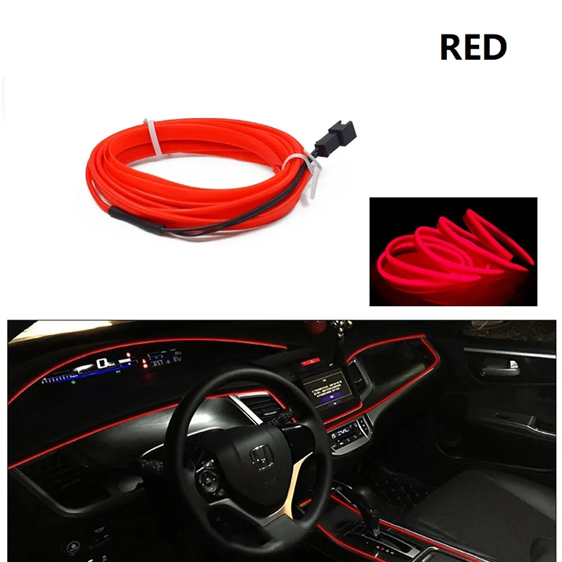 thumbnail image 1 of Tiras de lámparas decorativas para Interior de coche, lámpara de atmósfera, luz fría, consola de salpicadero, luces LED ambientales automáticas, 1/2/3/4/5M, 1 of 6