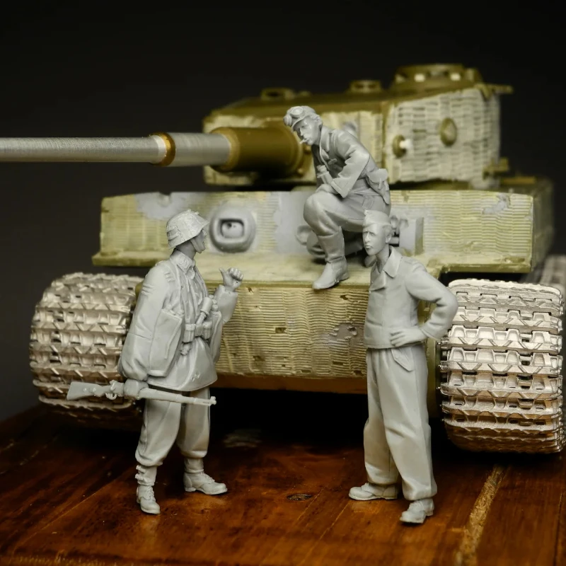 1/35 스케일 수지 피규어 모델 빌딩 키트 역사적인 군사 취미 미니어처 탱크 승무원 3명 조립되지 않고 도색되지 않음