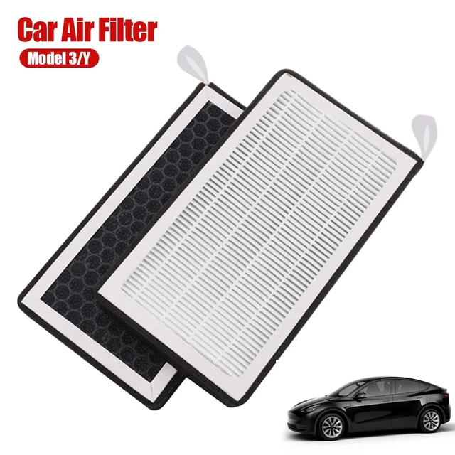 For Tesla Model 3 Model Y HEPA Activated Carbon Air Filter Auto Air  Conditioner Filter Element Replacement Kit Cabin Air-Filters - AliExpress