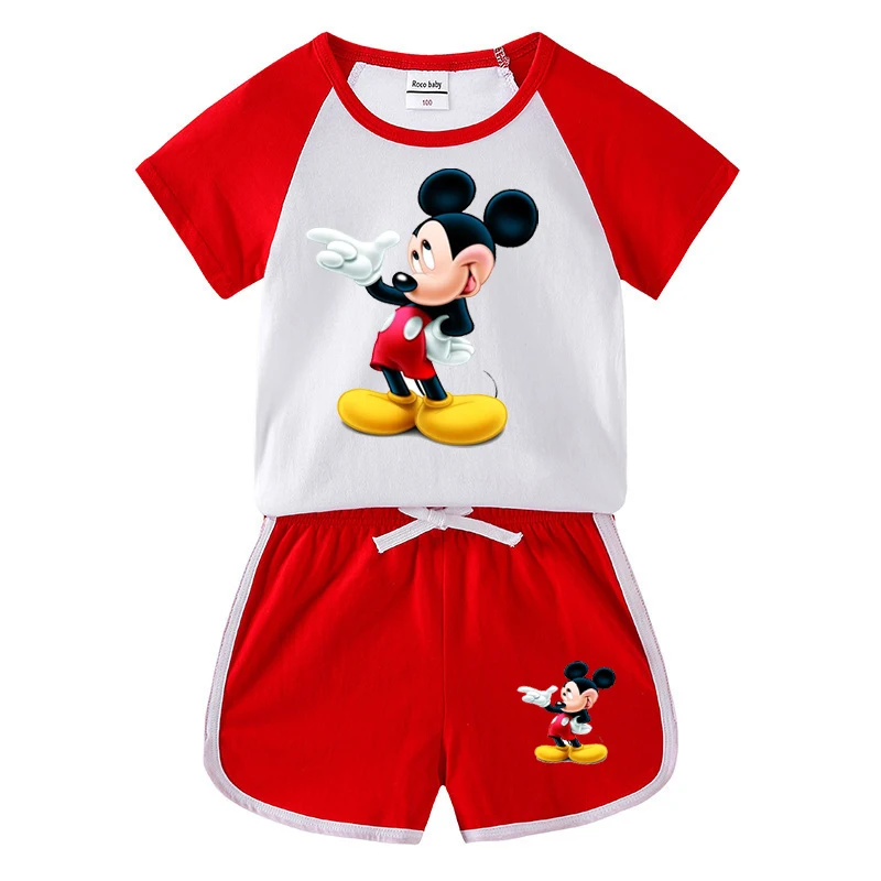 boy kid suit 2022 Casual Kids Disney Mickey Mouse Clothes Sets Brand Cotton Baby Sets Leisure Sports Boy Tee+ Shorts Sets Toddler Suit baby suit boy Clothing Sets