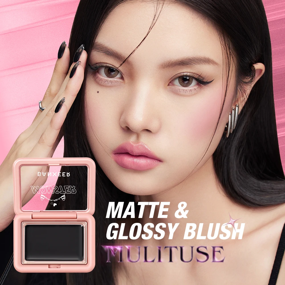 BANXEER Blush Cream Face Blusher 5 Colors Ever-changing Matte Shimmer Waterproof Long-lasting 3 IN 1 Multi-use Blush Face Makeup blush cream,cream blusher,facial blusher