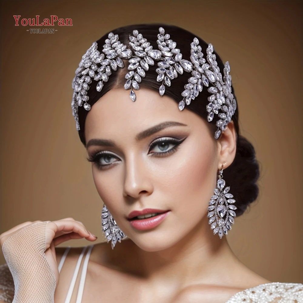 

TOPQUEEN Rhinestone Headbands for Women Wedding Hair Accessories Bridal Headband Elegant Bride Headpiece Hair Ornament HP439