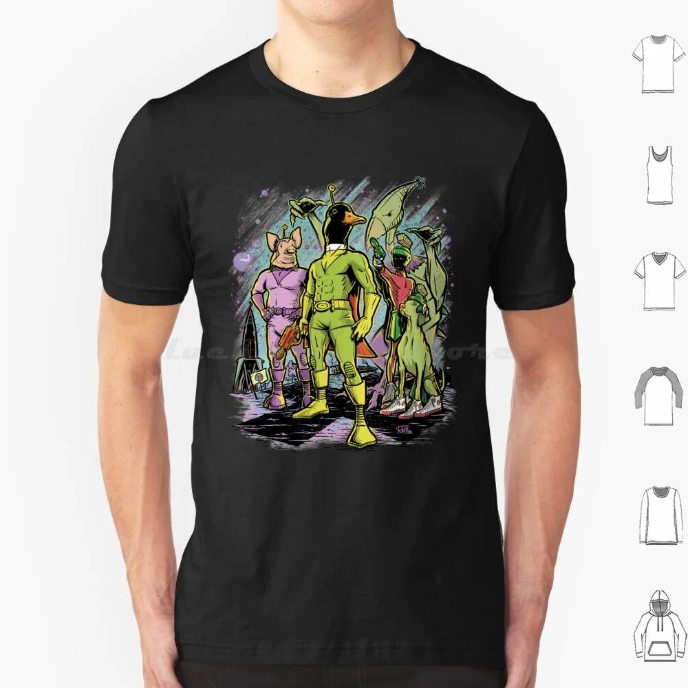 Space Duck Pulp T Shirt Big Size 100% Cotone Space Duck Pulp Comics Fumetti Fantascienza Sci Fi Martian Dog Planet