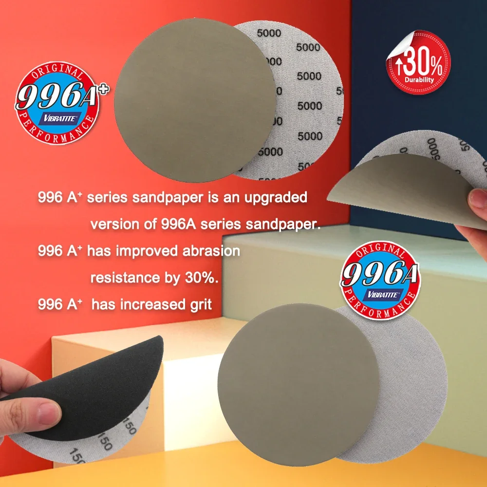 50Pcs 5 Inch 125mm Waterproof Sanding Discs Hook & Loop Silicon Carbide Sandpaper Wet/Dry 60 -10000 Grit for Polishing Grinding sanding discs