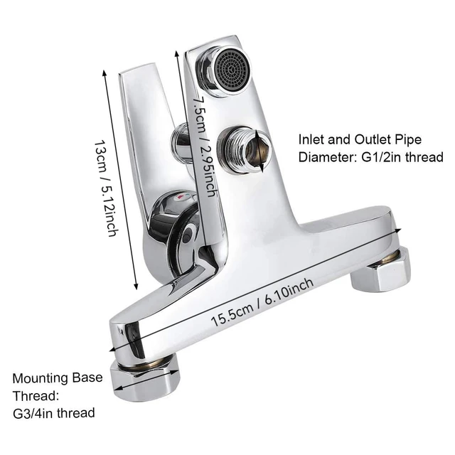 ก๊อกน้ำฝักบัวทำจากวัสดุโลหะผสม G1/ก๊อกผสมแบบติดผนังแบบมีเกลียวขนาด 2 นิ้วพร้อมด้ามจับที่สะดวกสบายเหมาะสำหรับอ่างอาบน้ำในห้องน้ำที่บ้าน 4