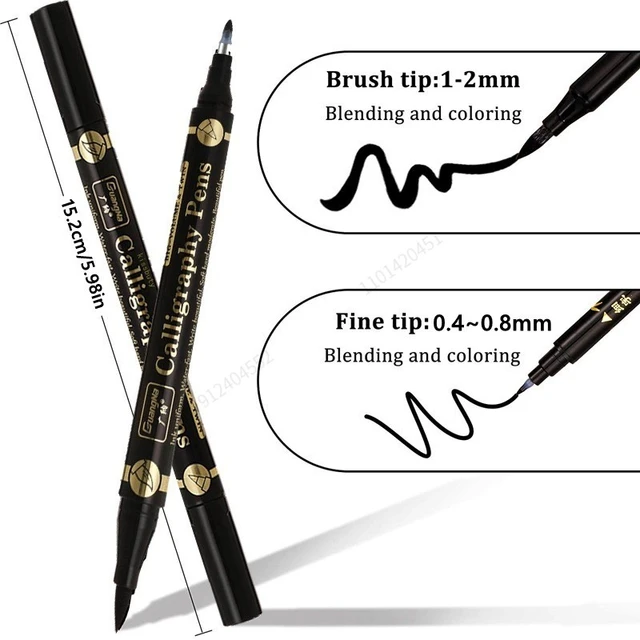 6pcs Calligraphy Pens, Hand Lettering Pens, Calligraphy Brush Pen set for  Beginners Writing, Sketching, Scrapbooking, Journaling, Soft and Fine Tip,  Colored Ink Drawing Pen Set