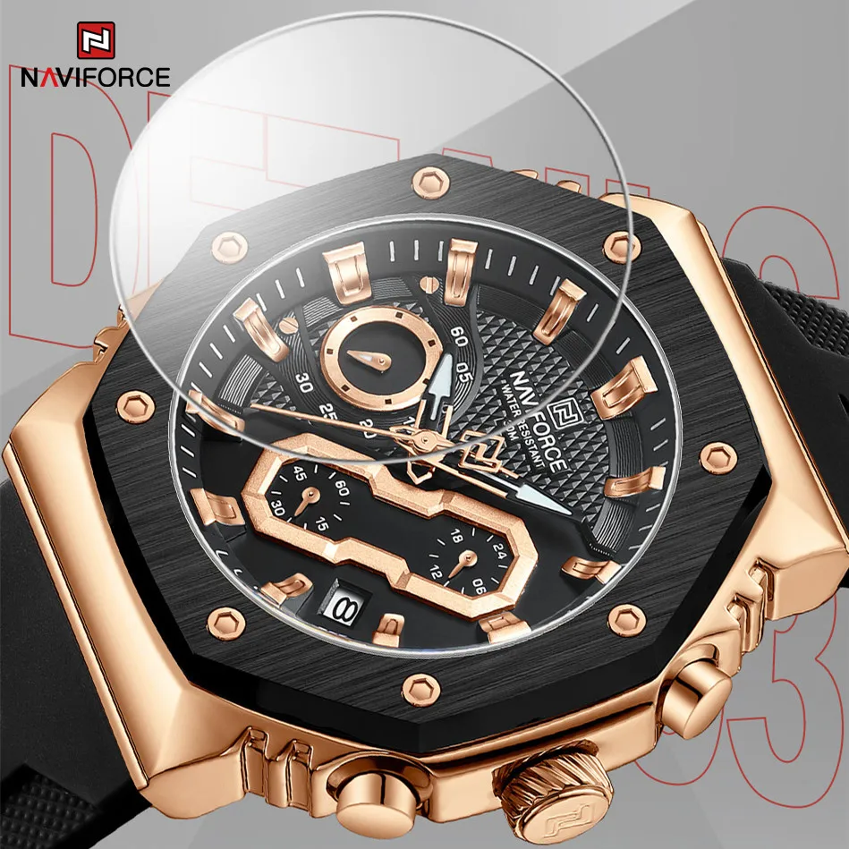 Men's Sports Watch Silicone Strap Chronograph Military Quartz 3atm Waterproof quartz watch waterproof wristwatch