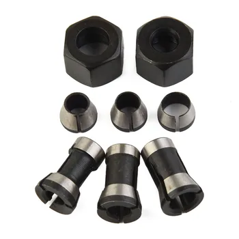 조각 트리밍 머신 척 트리머 라우터 비트 액세서리 도구, 밀링 커터 콜릿 어댑터, 6mm, 6.35mm, 8mm, 세트 당 8 개