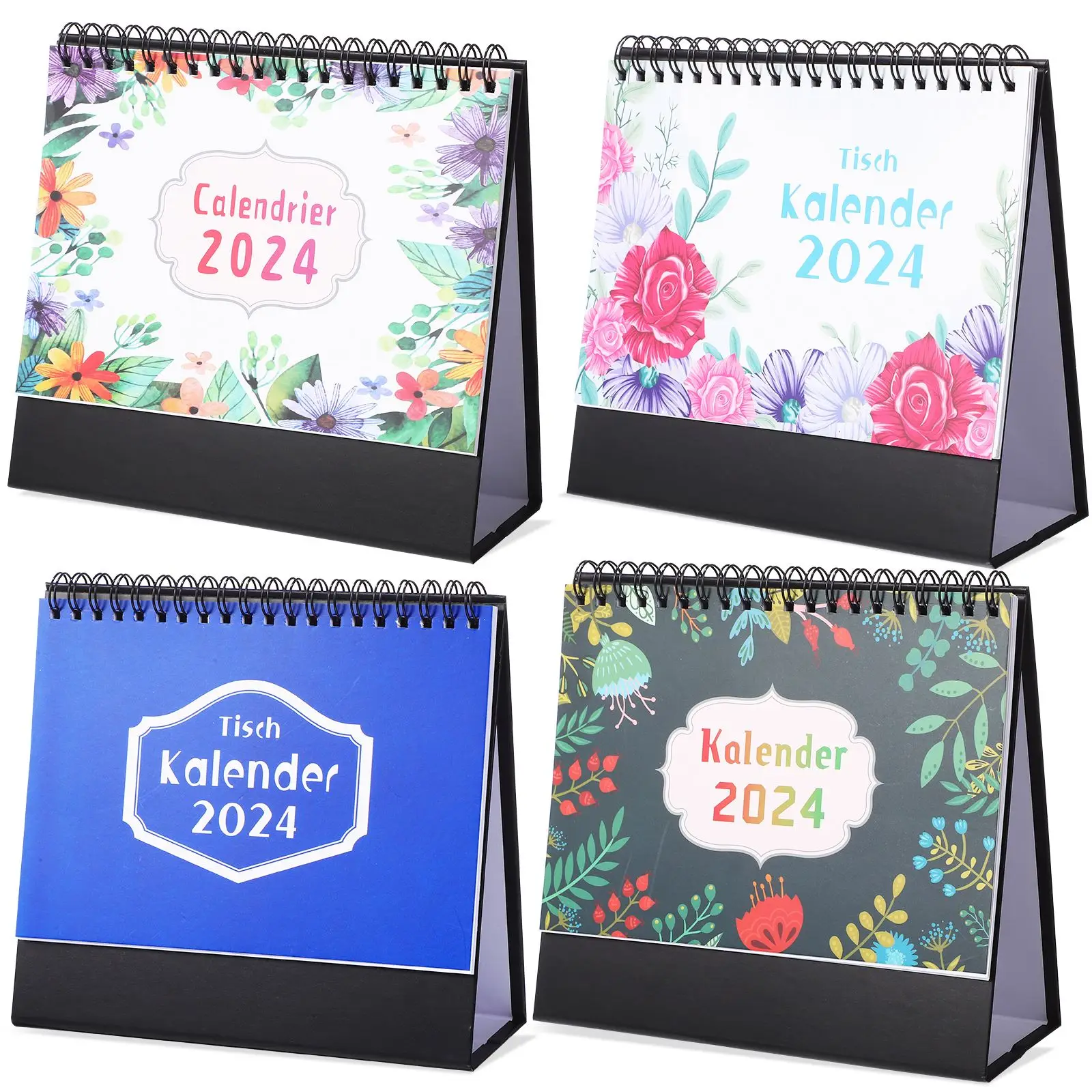 4 Pcs Desk Calendars German 2024 Desktop Calendar Schedule Planner Decorative Office Calendar German calendar year