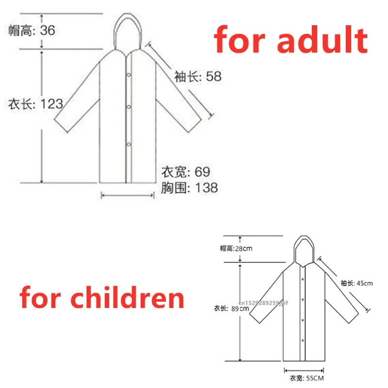 Adult Long Raincoats EVA Waterproof Rain Coat for Men Women Travel Hooded Rain Poncho For Fishing Camping Children's Raincoat raincoat poncho