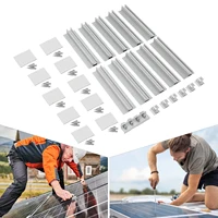 Kit de support de panneau solaire, feuille trapézoïdale en aluminium pour toit plat, connexion de 2 modules solaires, capacité de charge de 50kg 2