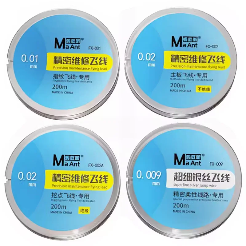 

MaAnt 0.01 0.02 0.009mm Soldering Flying Wire Mobile Phone Computer Motherboard Battery Touch ID Repair Special Jump Wire