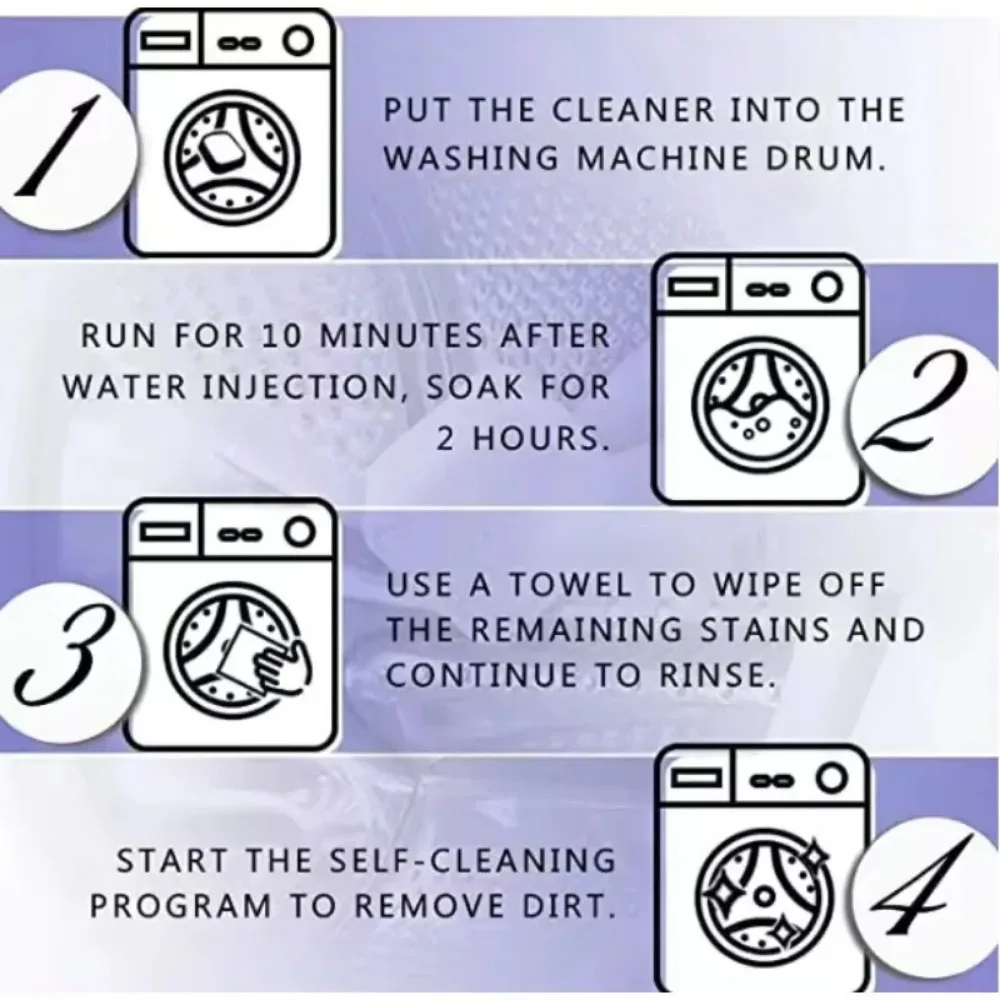 Washing Machine Effervescent Tablets Detergent Laundry Deep Cleaning Deodorizing Tablets Washer Fluid Cleaner 4/12PCS for Home for washing machine tablets washing machine cleaner tablets detergent tablets