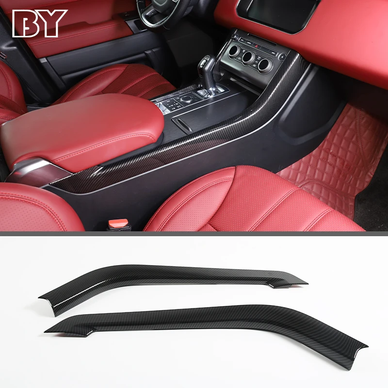 

For Land Rover Range Rover Sport 2014-2017 Car Center Console Decoration Strips Trim ABS Black Wood Grain Interior Accessories