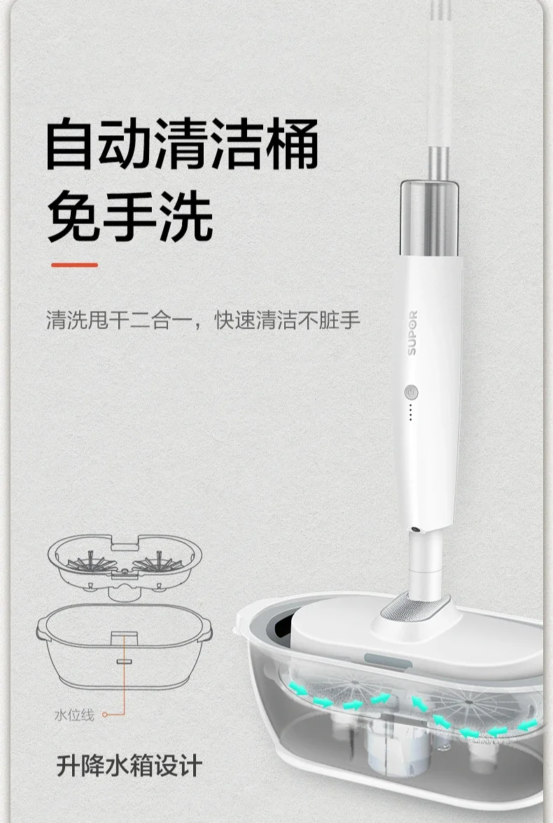 Household cordless electric mop, hands-free sweeping and mopping machine, fully automatic mopping mop 5