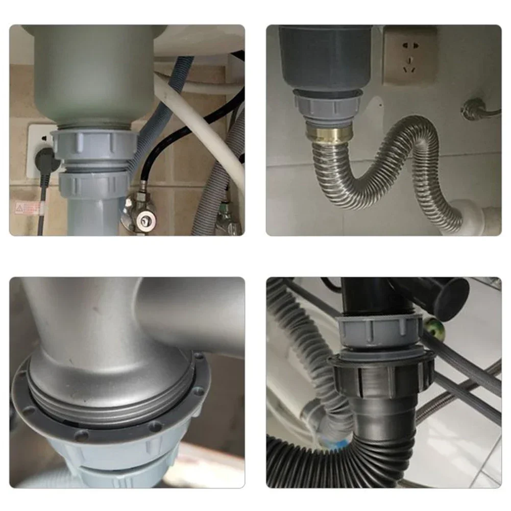 Kitchen Silk Dish Basin Adapter Reducer Drain Pipe Joint Fitting Thread Hose Connector Adapter Connecting Pipe Bath Accessories sink drain pipe