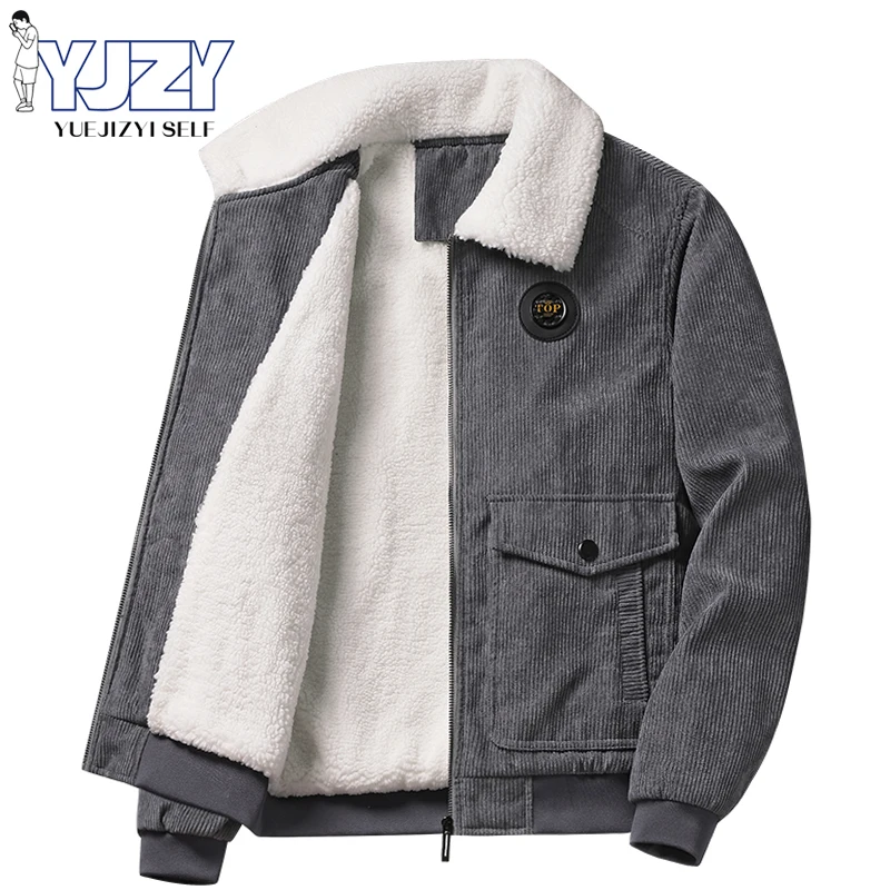 

2022 Men Winter Fleece Military Jacket Autumn Warm Thickfur Collar Men Jackets Brand Casual Fashion Corduroy Coat Men Outwear