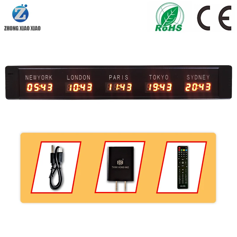 The securities market and securities firms use a 5-time zone clock/desktop world clock 3
