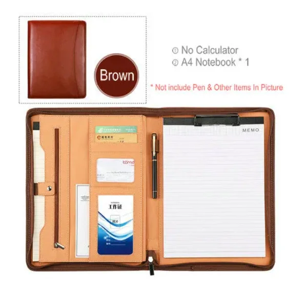 多機能a4会議レザーフォルダー、ビジネス文房具、契約ファイル