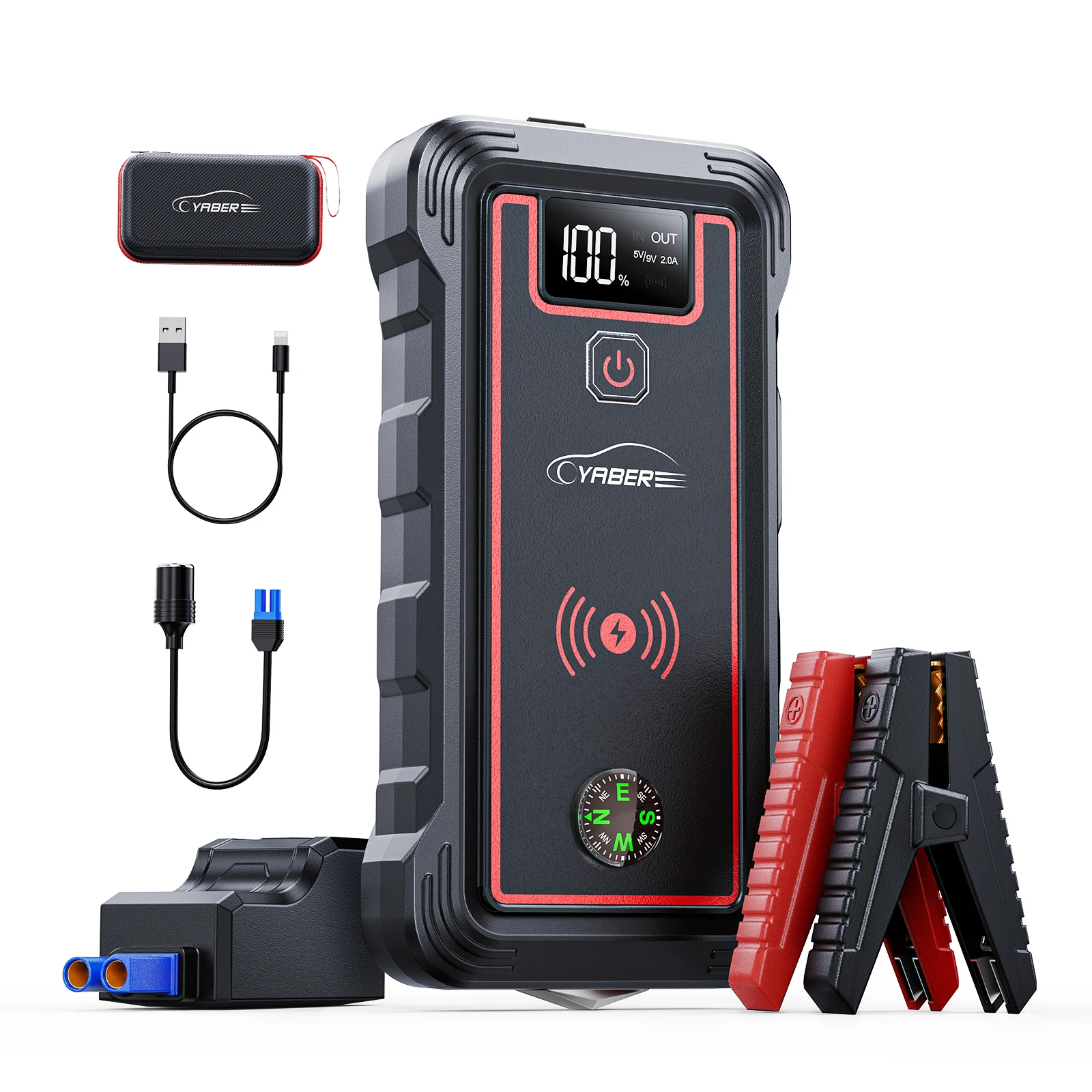 Booster Batterie Voiture 600A 20000mAh,12V Démarreur de Batterie Portable  Jump Starter avec Lampe LED+Pince Sécurité Intelligentes - Cdiscount Auto