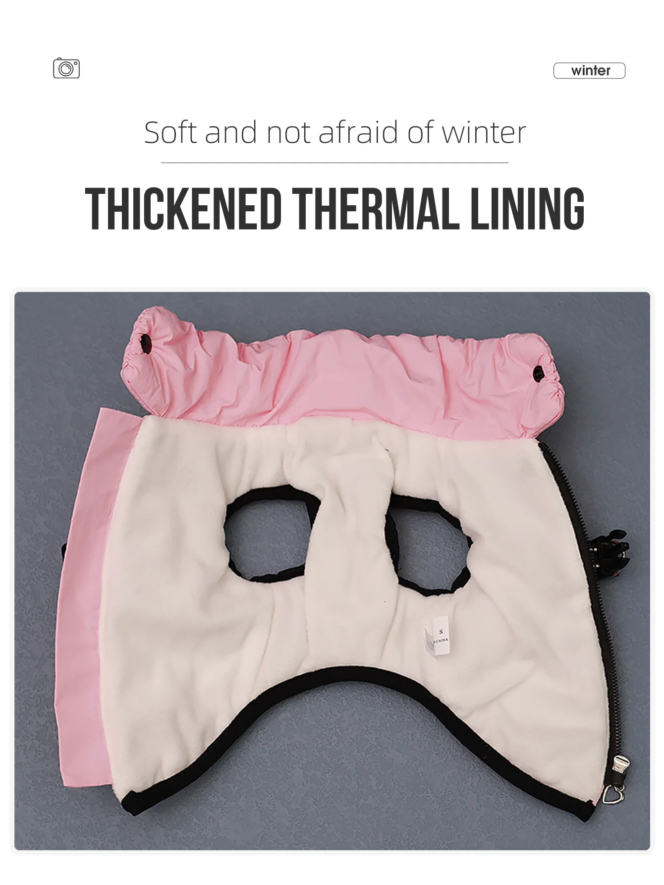 Comes with a traction ring, pet coat, jacket, three-layer thick warm dog clothing, autumn and winter waterproof fabric, small an