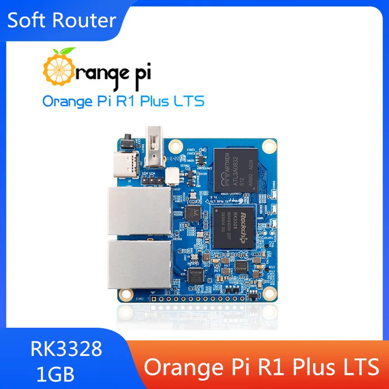 Laranja Pi-dual Gigabit Ethernet Gateways Openwrt Placa de Desenvolvimento Led Shell de Metal Roteamento Suave Rockchip Rk3328 r1 Plus Lts 1gb