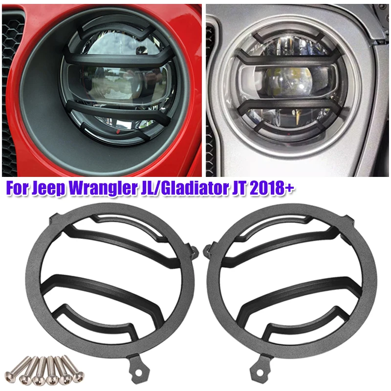 

1 пара, Черная защитная накладка на переднюю фару автомобиля для Jeep Wrangler JL/Gladiator JT 2018 +