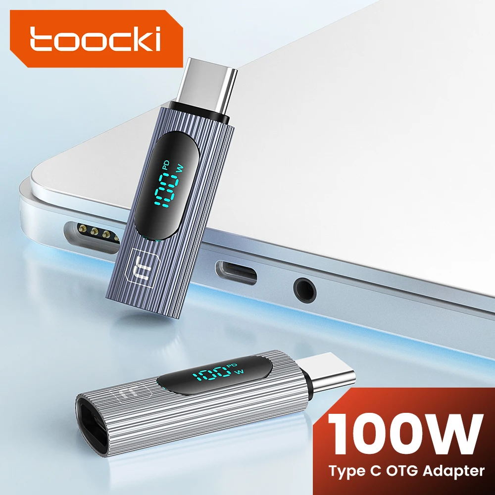  Toocki USB 2.0 OTG Type C Adapter 100W USB-C Male To Type C Female Display Adapter OTG Connector For iPhone14 13 Macbook Samsung 