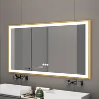 LED Bathroom Mirror Large Wall Mounted Mirror Aluminum Frame Vanity Mirror 3 Colors, Anti-Fog, Dimmable Front Light - Image 4